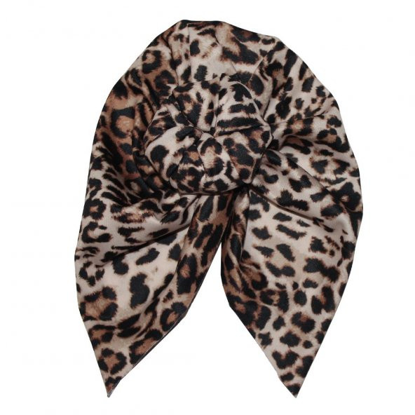 Novibaby El Yapımı Likralı Düğüm Bebek Saç Bonesi Handmade - Leopar - 2