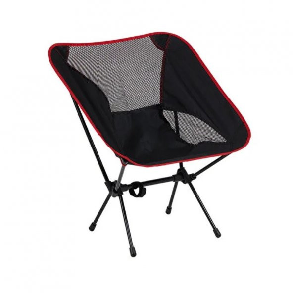 Pratik Çantalı Katlanabilir Kamp Sandalyesi Kırmızı