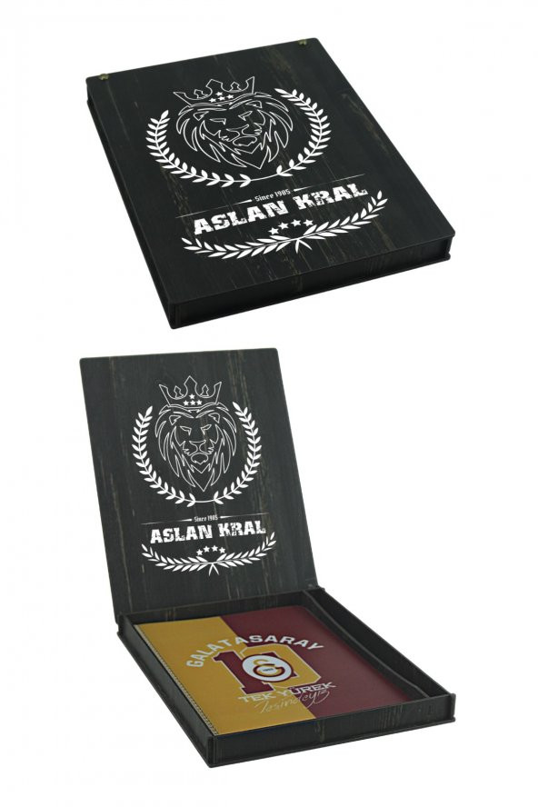 Galatasaray Orijinal Defter Kalem Kırtasiye Ahşap Kutulu 5li Taraftar Hediye Set - 2
