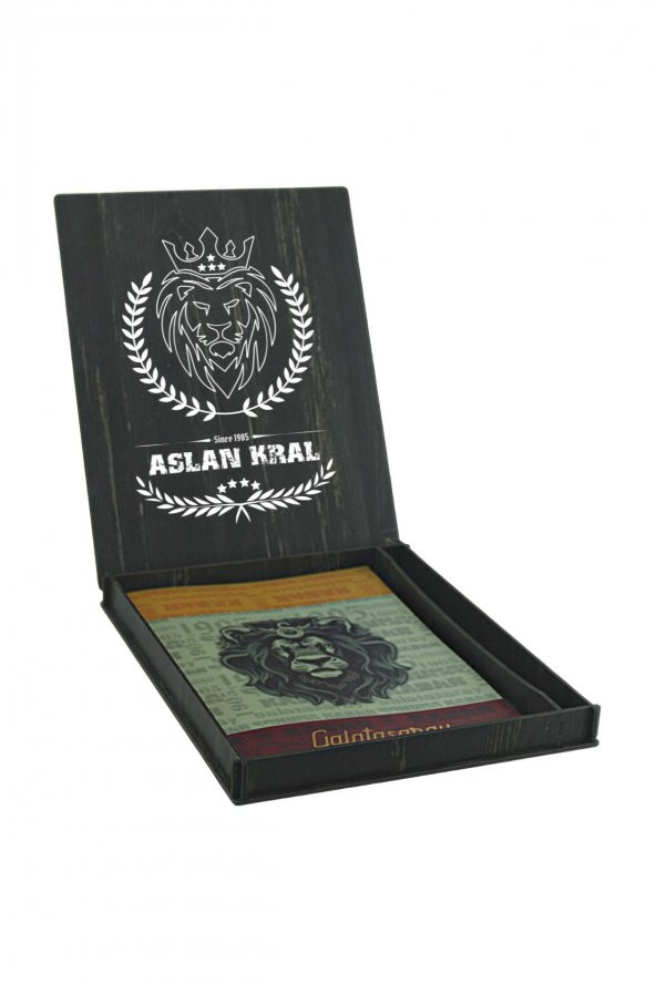 Galatasaray Orijinal Defter Kalem Kırtasiye Ahşap Kutulu 5li Taraftar Hediye Set