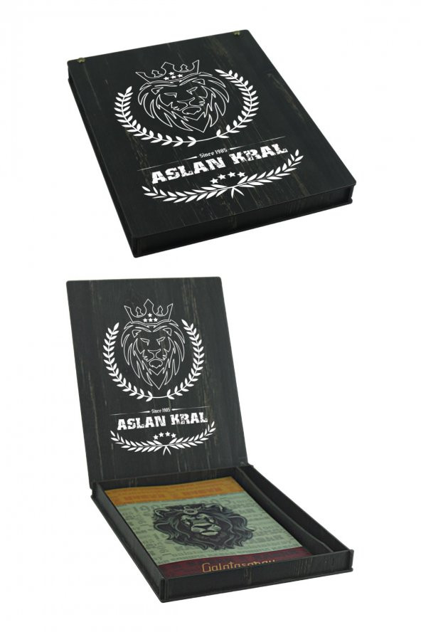 Galatasaray Orijinal Defter Kalem Kırtasiye Ahşap Kutulu 5li Taraftar Hediye Set - 2
