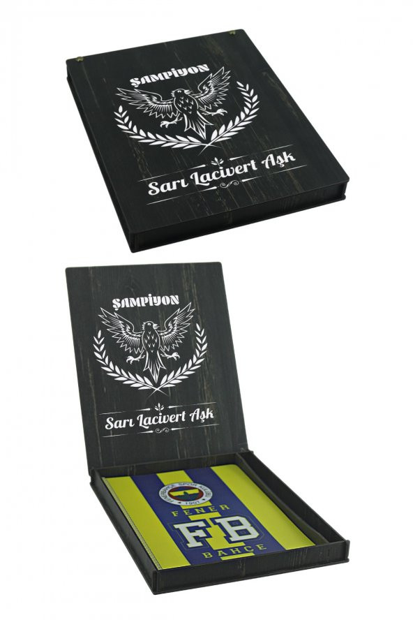 Fenerbahçe Orijinal Defter Kalem Kırtasiye Ahşap Kutulu 5li Taraftar Hediye Set - 2