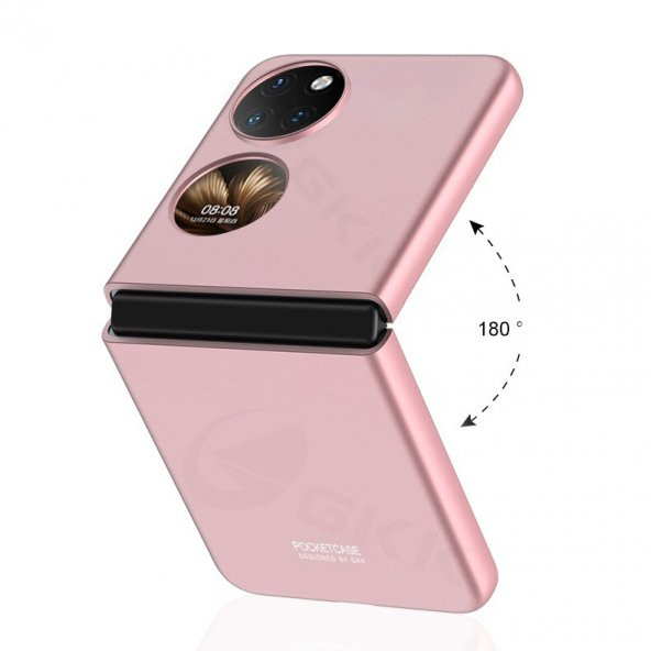 KNY Huawei P50 Pocket Kılıf Renkli Sert Kipta Kapak Siyah - 2