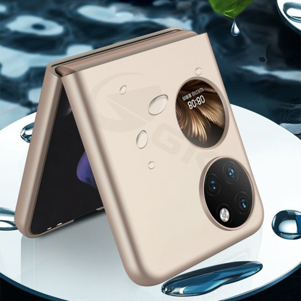 KNY Huawei P50 Pocket Kılıf Renkli Sert Kipta Kapak Siyah - 3