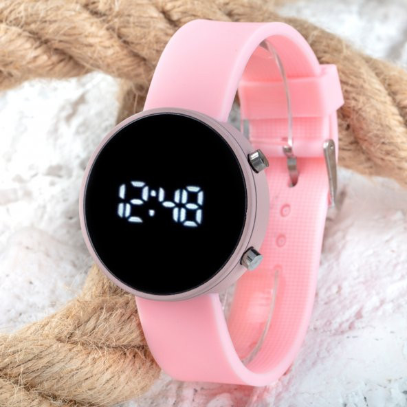 Led Watch Pembe Silikon Kordon Yetişkin Kız Kadın Saat ST-303770