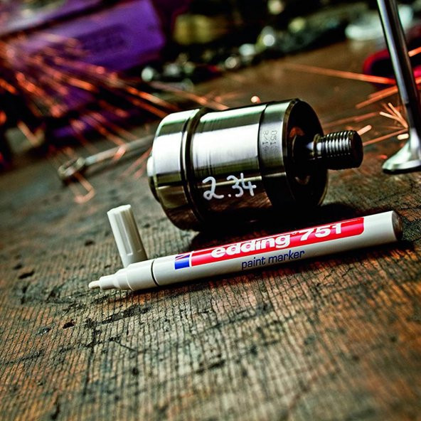 Edding Hobi Sanat Markörü Kalemi Edding 751 Boya Dekorasyon Markörü BEYAZ - 2