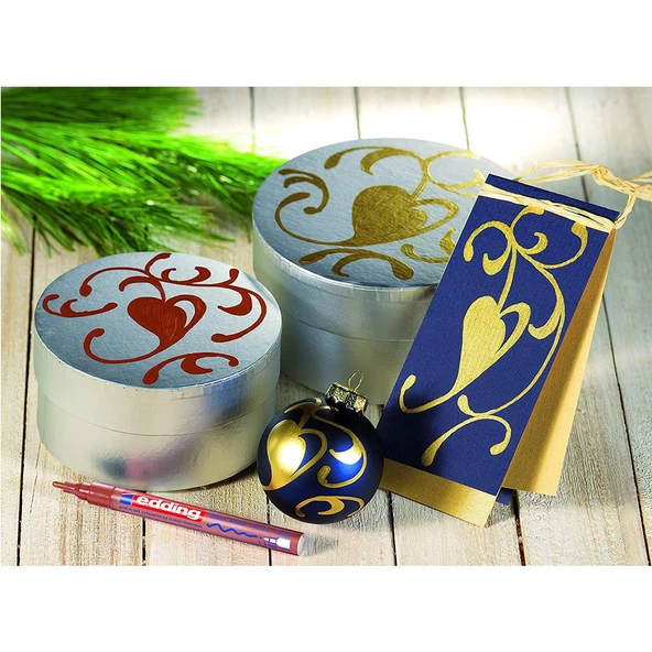 Edding Hobi Sanat Markörü Kalemi Edding 751 Boya Dekorasyon Markörü ALTIN - 4