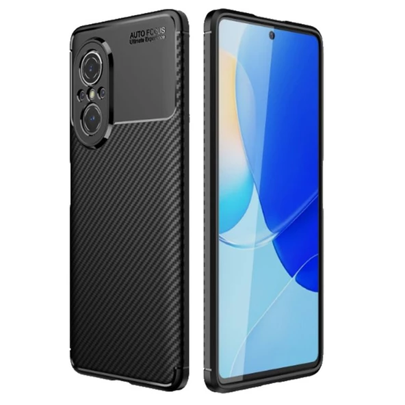 Gpack Huawei Nova 9 SE Kılıf Negro Karbon Kamera Korumalı Silikon Lüx