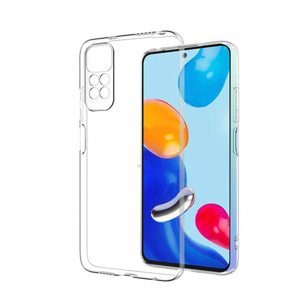 Gpack Xiaomi Redmi Note 11 Global Kılıf Süper Silikon Kamera Korumal ŞeffafNano Glass