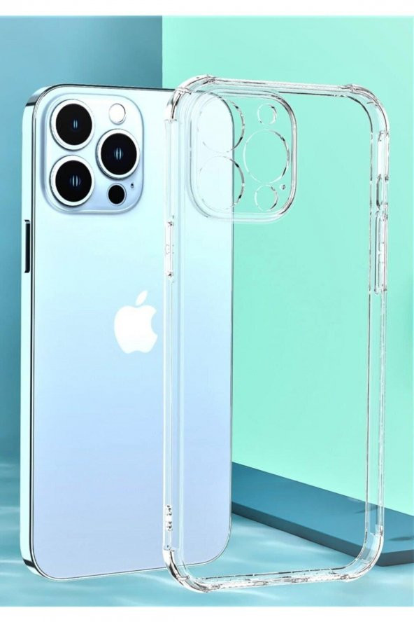 Apple iPhone 13 Pro Max Kılıf Kamera Korumalı Şeffaf Silikon Kılıf Arka Kapak
