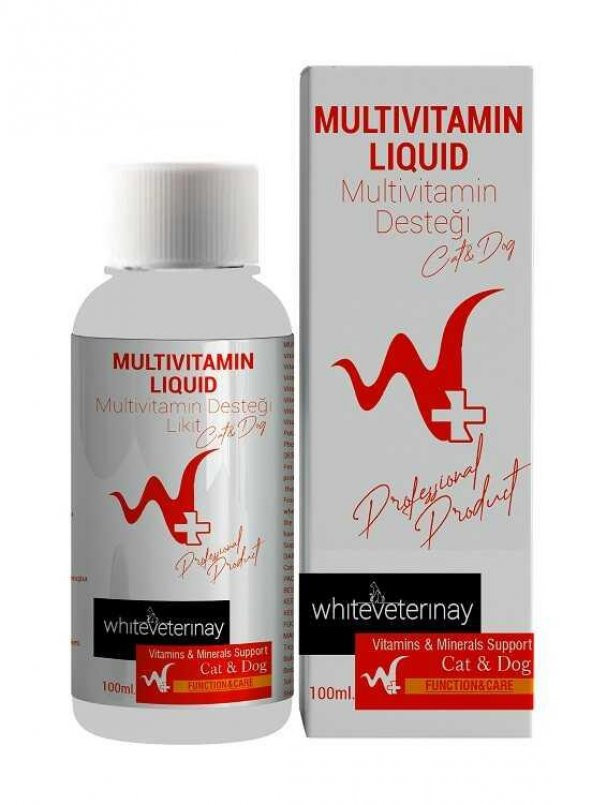 WhiteVeterinay Multivitamin Liquid Cat&Dog 100 ML ( Kedi ve Köpekler için Multivitamin Desteği )