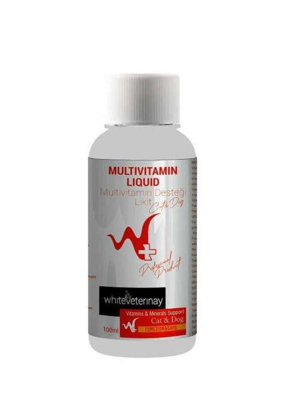 WhiteVeterinay Multivitamin Liquid Cat&Dog 100 ML ( Kedi ve Köpekler için Multivitamin Desteği ) - 2