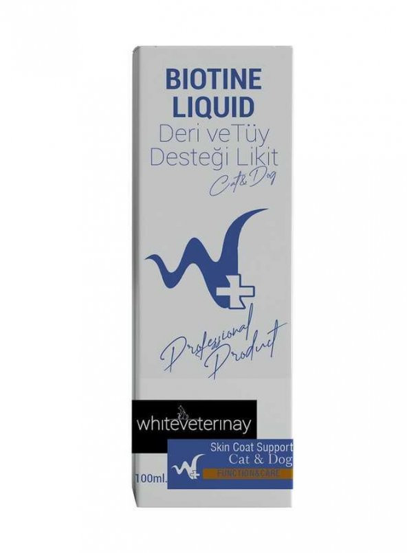 WhiteVeterinay Biotine Liquid Cat&Dog 100 ML ( Kedi ve Köpekler için Deri ve Tüy Desteği ) - 3
