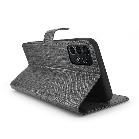 Samsung Galaxy A33 5G Kılıf FitCase Fabric Kapaklı Cüzdanlı - 7