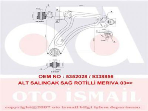 KAPIMSAN 18-70139-ALT SALINCAK SAG KOMPLE MERIVA 1.4 16V TWINPART-1.6-1.6 16V-1.8-1.3CDTI-1.7DTI-1