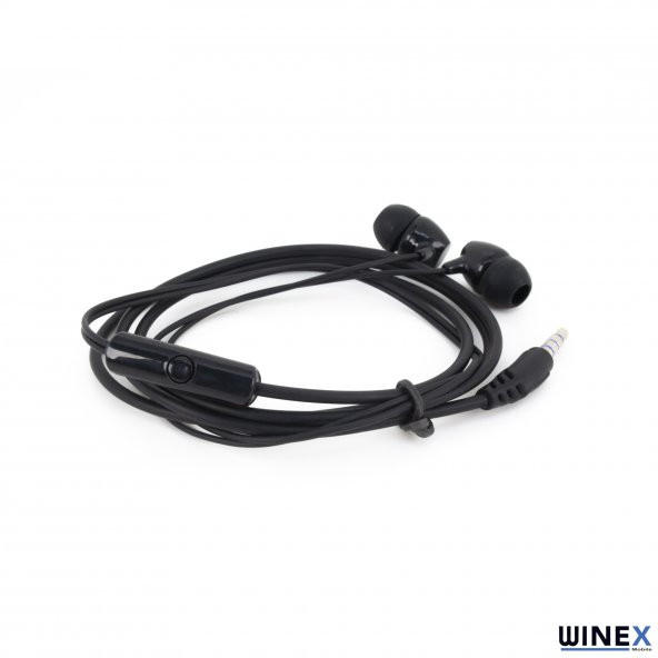Winex P100 3.5 mm Mikrofonlu Kablolu Kulak içi Kulaklık Siyah - 5