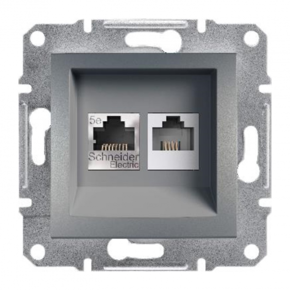 Schneider Asfora RJ45 CAT6 UTP RJ11,Çelik EPH5200162 ürün görseli
