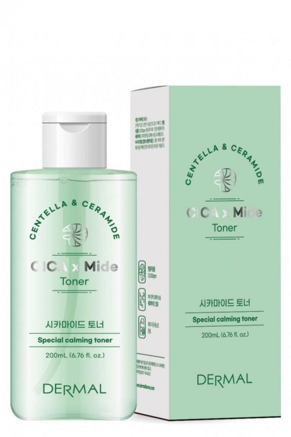Dermal CICA x Mide Toner Centella Asiatica ve Seramid Özlü Sakinleştirici Tonik 200 ML - 4