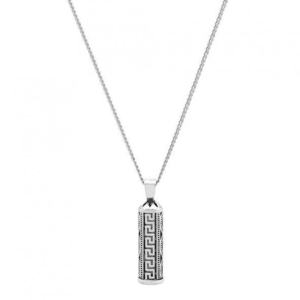 Nipora Tarz Tasarım 925 Ayar Gümüş Erkek Cevşen Kolye - 3