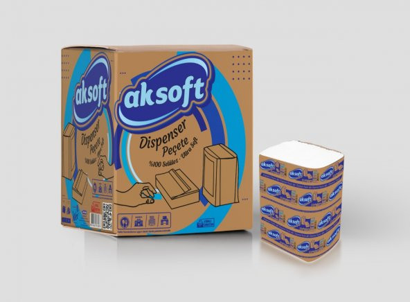 AKSOFT DİSPENSER MASA PEÇETESİ 2 KATLI 200 ADET x18 PAKET