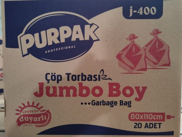 PURPAK J400 JUMBO BOY 80 110 CM ÇÖP TORBASI 20 PAKET - 1