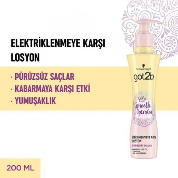 Schwarzkopf Got2B Smooth Chic Operator Elektriklenmeye Karşı Saç Losyonu 200 ML - 4