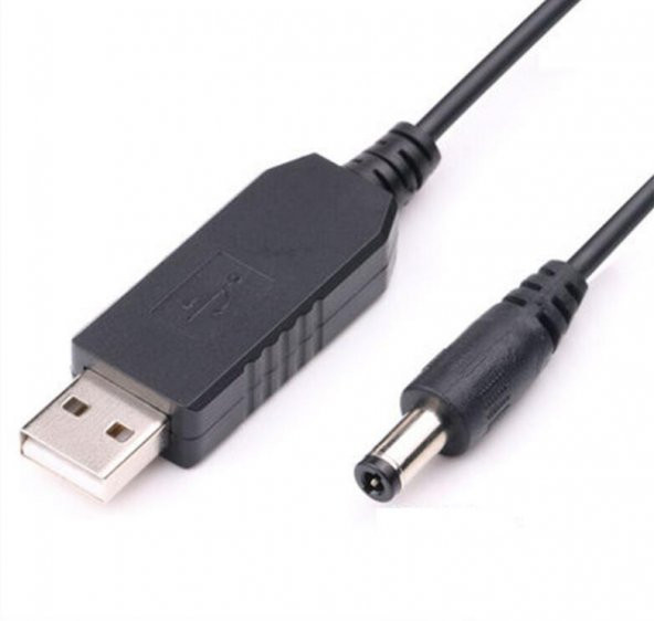 USB 5 Volt Giriş - DC 5.5x2.5 mm 12 Volt Çıkış Çevirici