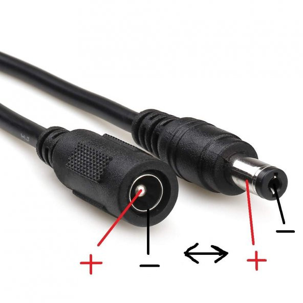 DC 5.5x2.1 mm + - Kutup Değiştirici