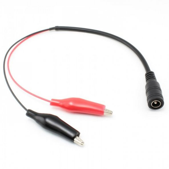 DC 5.5x2.1 mm Dişi Jack - Krokodil Çevirici Kablo