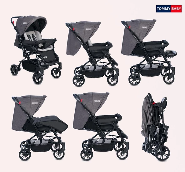 TommyBaby Elegant Çift Yönlü Bebek Arabası Puset - 6