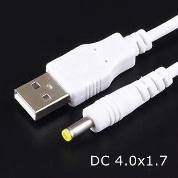 USB to 4.0x1.7 mm DC Güç Kablosu 50 cm