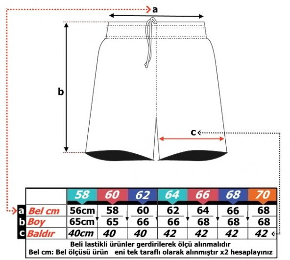 Büyük Beden Battal Boy Erkek Şort Cepli Lastik Bel - 4