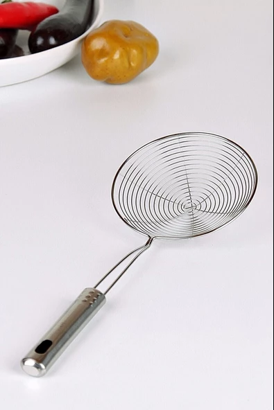 Tilbe Home Köfte Kaşığı Hamur Lokma Dökme Kepçesi Servis Kevgir Süzgeç Çelik Çırpıcı Basçek Mikser Karıştırıcı - Resim 4