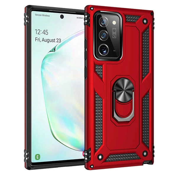 Galaxy Note 20 Ultra Kılıf Zore Vega Yüzüklü Standlı Zırh Kılıf - 4