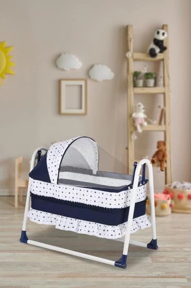 TommyBaby Yuvam Lüx Sepet Beşik Portatif Bebek Beşiği Sallanır Beşik - 6