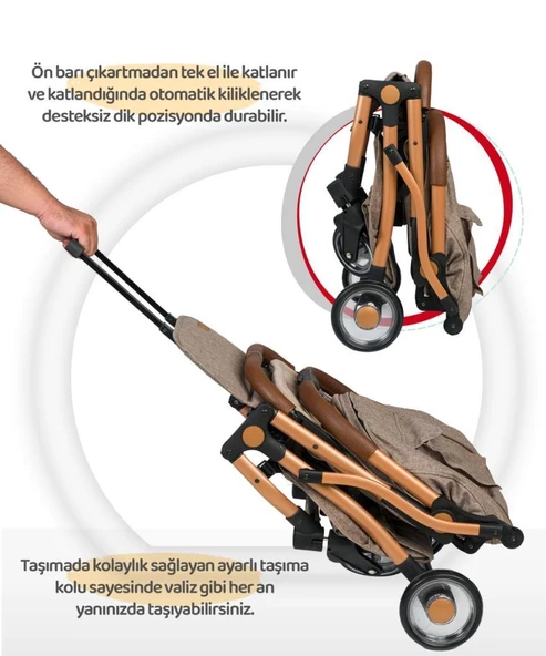 Tommybaby Golf Kabin Bebek Arabası Gold Kabin Boy - 4
