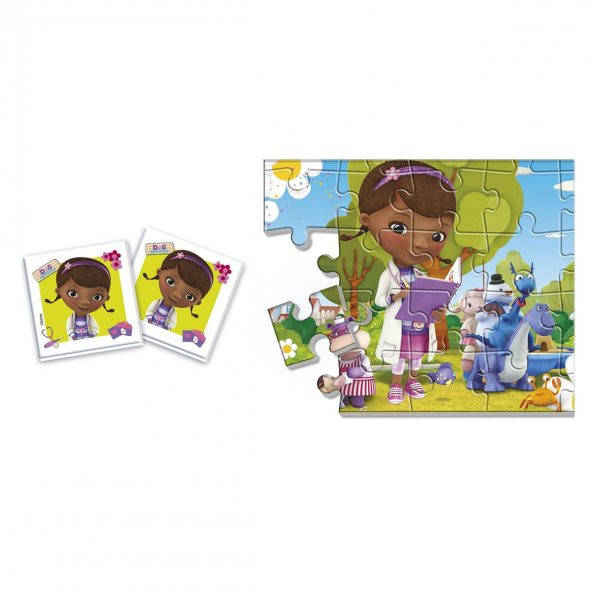 Disney Doktor Dottie Çocuk Yapbozu Eşleştirme Oyunu Hafıza Oyunu Küp Puzzle  4 ü 1 Arada Oyun Seti Doktor Mc Stuffins Yapboz - 3