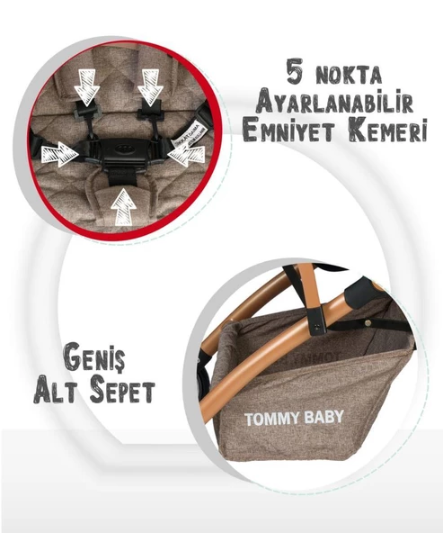 Tommybaby Golf Kabin Bebek Arabası Gold Kabin Boy - 5