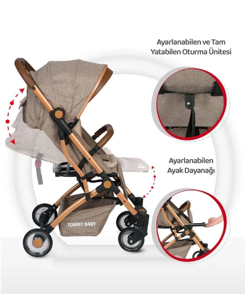 Tommybaby Golf Kabin Bebek Arabası Gold Kabin Boy - 3