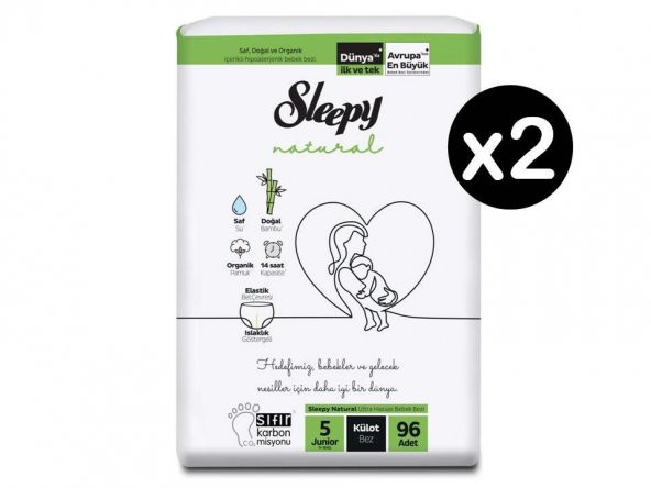 Sleepy Natural Külot Bez 5 Numara Junior Ultra Fırsat Paketi 192 Adet - 2