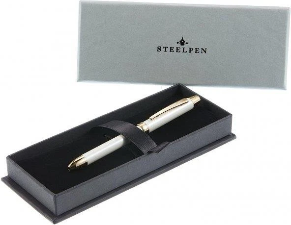 Steel Pen Fonksiyonlu Kalem 2 Tükenmez + Versatil Diplomat 0.7 MM Medalist 430 Beyaz