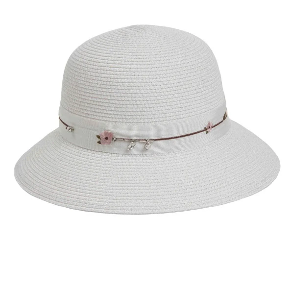 Çiçek Şeritli Kadın Şapka 1297 - 3
