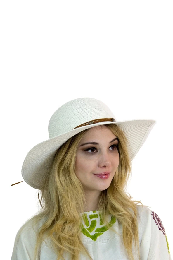 Bağcıklı Kadın Hasır Şapka 1437