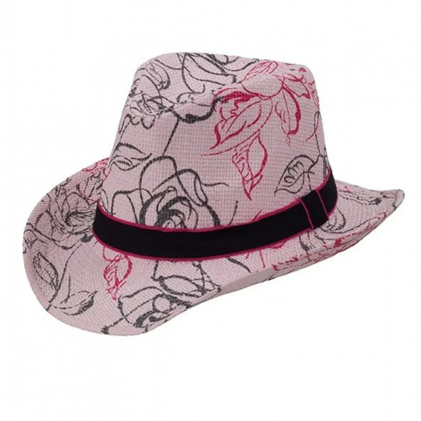 Desenli Kadın Kovboy Şapka 6222 - 4