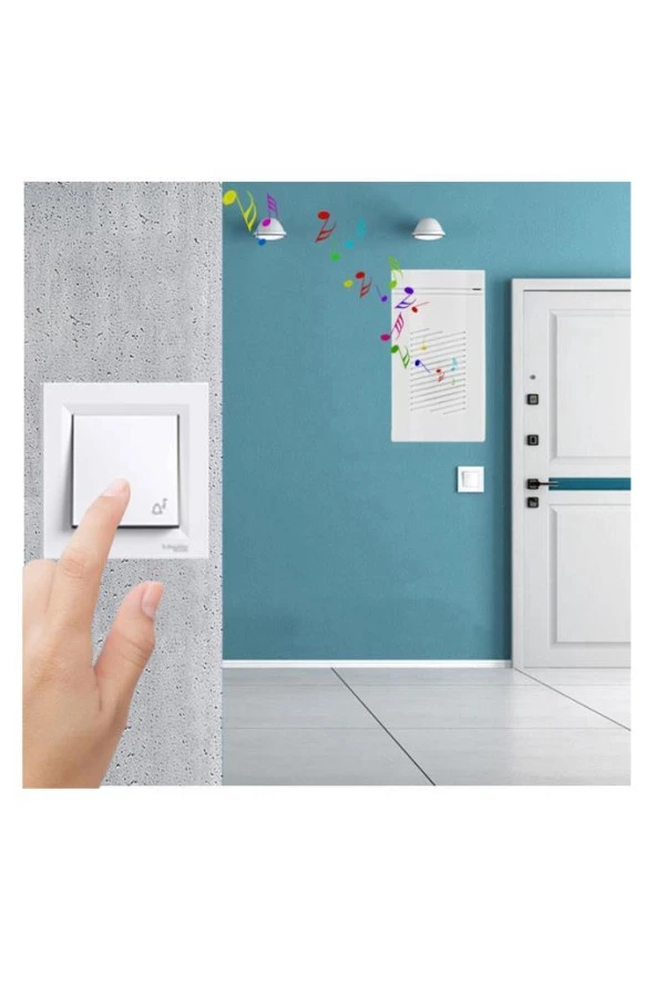 Schneider Asfora Beyaz Zil İşaretli Yaylı Zil Anahtarı - Resim 5