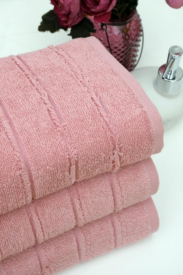 4lü 50x90 Açık Pembe El-Yüz Havlusu - 2
