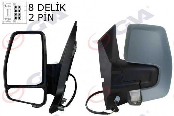 GVA 1032213-DIŞ DİKİZ AYNASI MEKANİK SOL TRANSİT CUSTOM V362 12-20 ASTARLI-SİNYALLİ VM-6325P