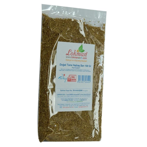 Doğal Saf Sarı Haşhaş Tohumu Tane Sarı Haşhaş Tohum 100GR Paket - 3
