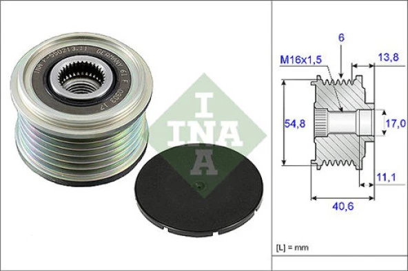 INA ALTERNATOR KASNAII (RULMANLI) CLIO III-KNG-MGN II-MODUS-SCENIC-TWNG-NOTE-MICRA-Q