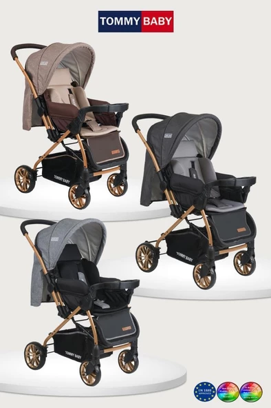 Tommybaby TB-980 Gold Çift Yönlü Bebek Arabası Puset - 8